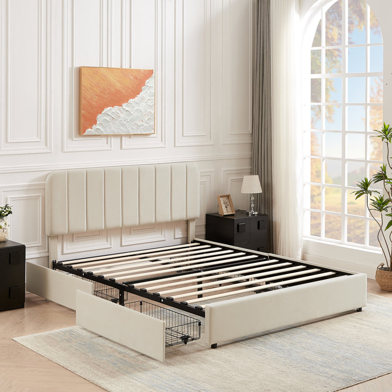 Willa Arlo™ Interiors Huntsville Bed Frame with 4 Storage Willa Arlo™ Interiors Huntsville Bed Frame with 4 Storage